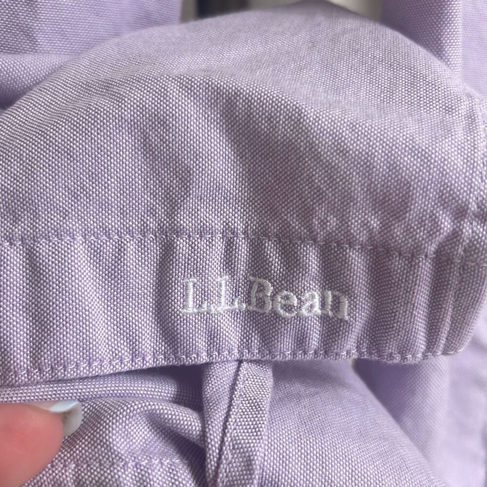 ✨L.L.Bean Organic Cotton Button-Down Lavender Sz Large Shirt✨ - Picture 7 of 9